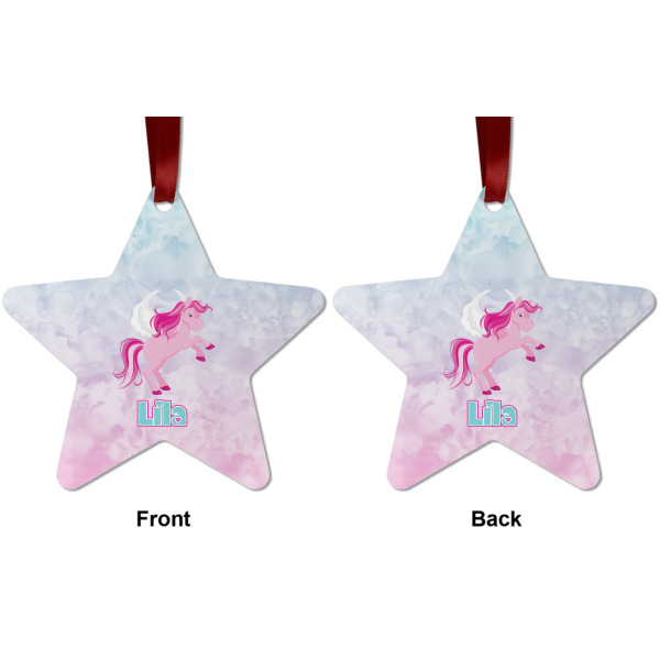 Custom Design - Metal Star Ornament - Front and Back