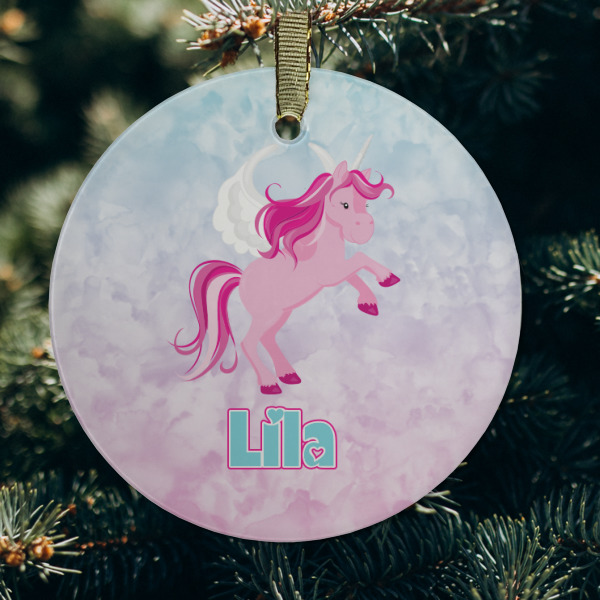 Custom Design - Frosted Glass Ornament - Round (Lifestyle)