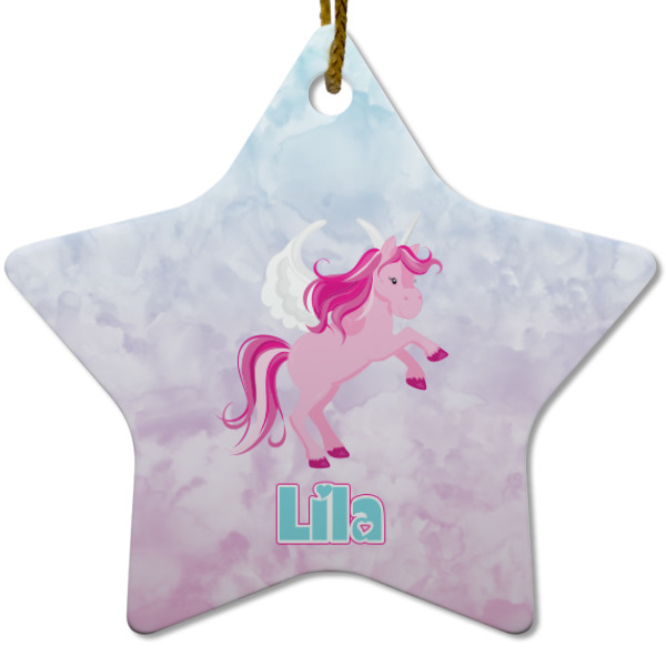 Custom Design - Ceramic Flat Ornament - Star (Front)