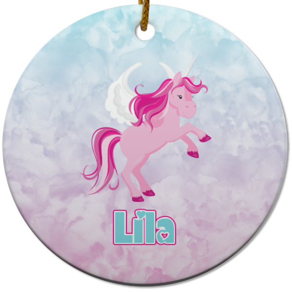 Custom Design - Ceramic Flat Ornament - Circle (Front)