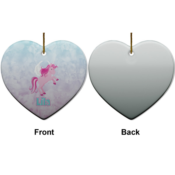 Custom Design - Ceramic Flat Ornament - Heart Front & Back (APPROVAL)