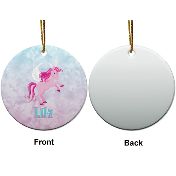 Custom Design - Ceramic Flat Ornament - Circle Front & Back (APPROVAL)