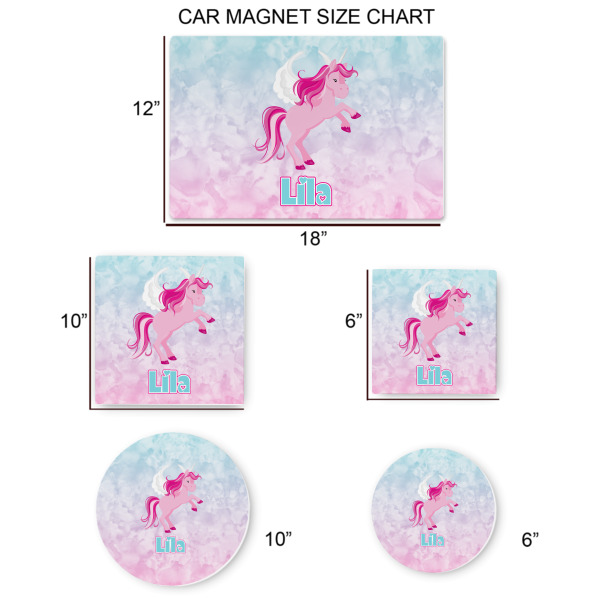 Custom Design - Car Magnets - SIZE CHART