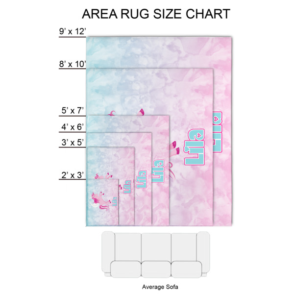 Custom Design - 2'x3' Indoor Area Rugs - Size Chart
