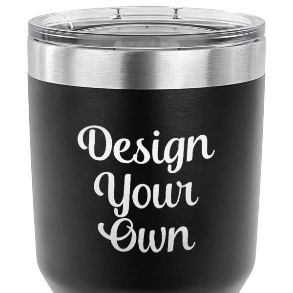 Custom Design - 30 oz Stainless Steel Ringneck Tumbler - Black - CLOSE UP