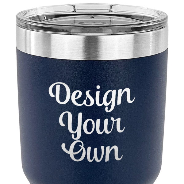 Custom Design - 30 oz Stainless Steel Ringneck Tumbler - Navy - CLOSE UP