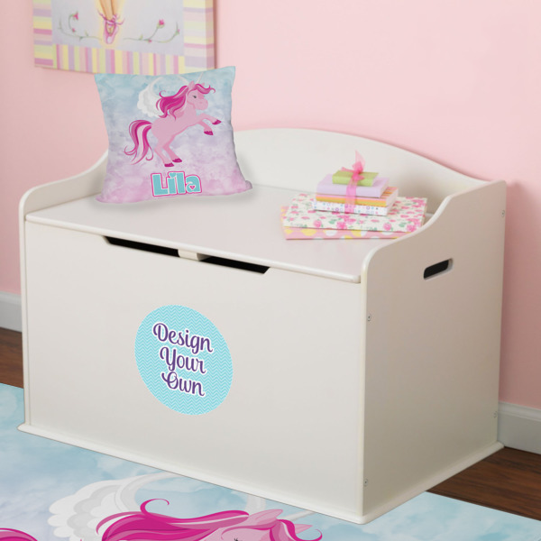 Custom Design - Round Wall Decal on Toy Chest