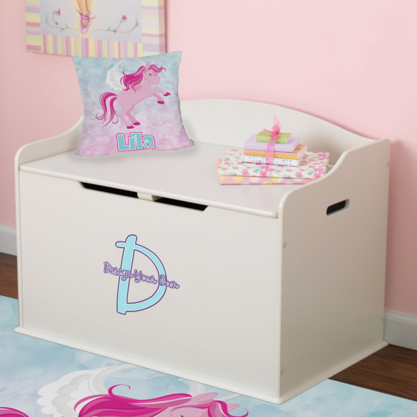 Custom Design - Wall Name & Initial Small on Toy Chest