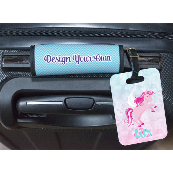 Custom Design - Luggage Wrap & Plastic Rectangular Tag - In Context
