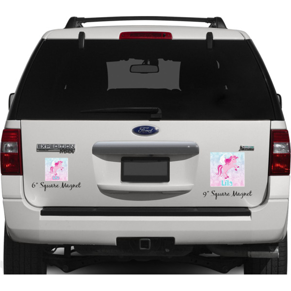 Custom Design - Personalized Square Car Magnets on Ford Explorer