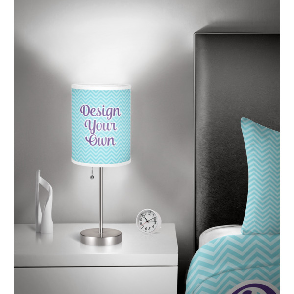 Custom Design - 8" Drum Lampshade - In Room