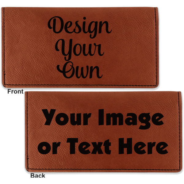 Custom Design - Leather Checkbook Holder Front and Back