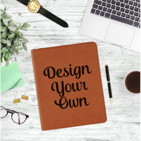 Custom Design - Leatherette Zipper Portfolio - Lifestyle Photo