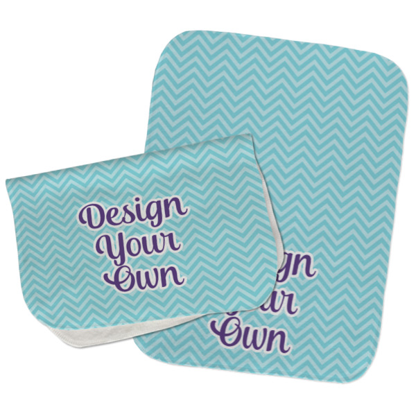 Custom Design - Two Rectangle Burp Cloths - Open & Folded
