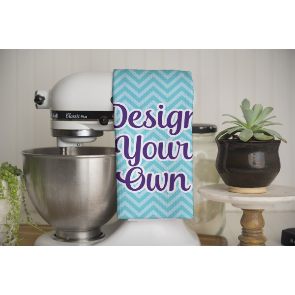 Custom Design - Waffle Weave Towel - Full Color Print - Lifestyle Image