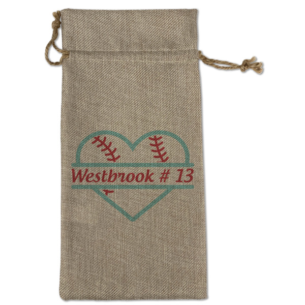 Custom Design - Large Burlap Gift Bags - Front