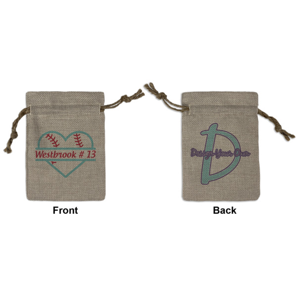 Custom Design Your Own Burlap Gift Bag - Small - Double-Sided