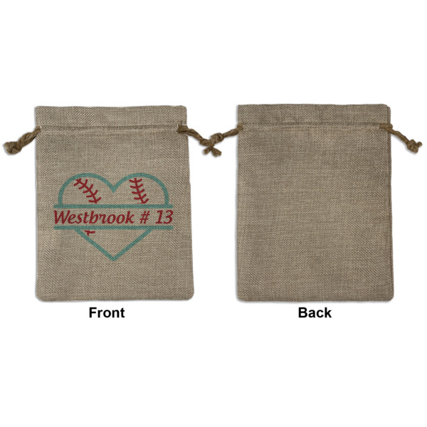 Custom Design - Medium Burlap Gift Bag - Front Approval
