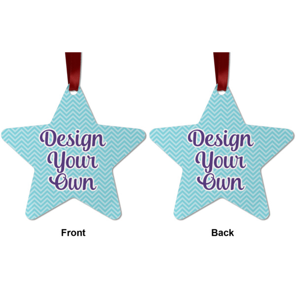 Custom Design - Metal Star Ornament - Front and Back