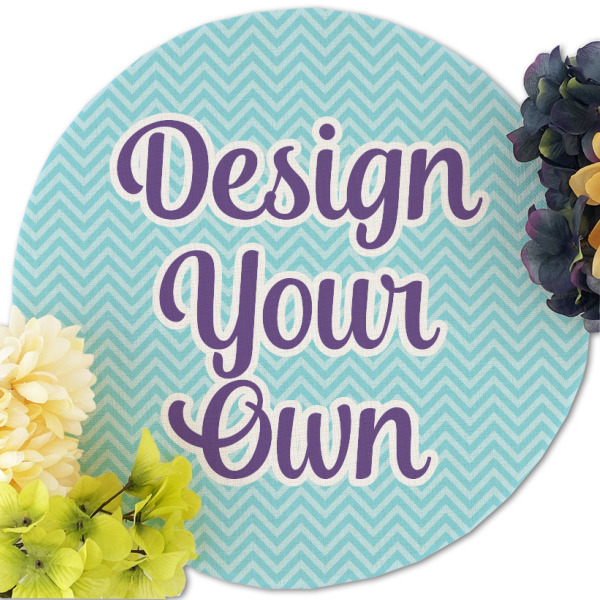 Custom Design - Round Linen Placemats - Front (w flowers)