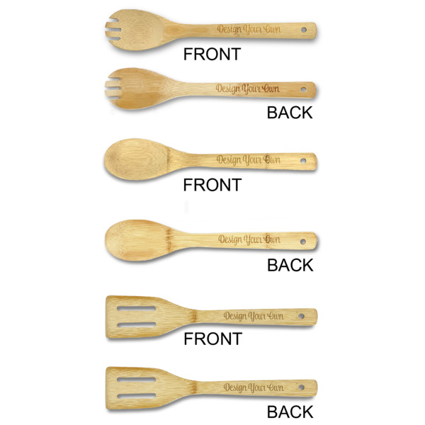 Custom Design - Bamboo Cooking Utensils Set - Double Sided - APPROVAL