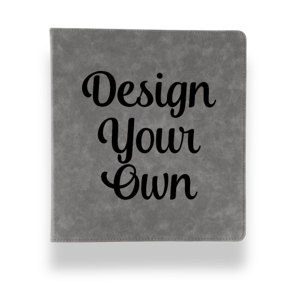 Custom Design - Leather Binder - 1" - Grey - Front View