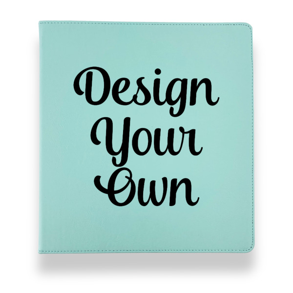 Custom Design - Leather Binders - 1" - Teal - Front View