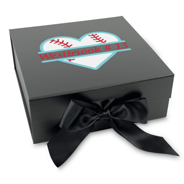 Custom Design - Gift Boxes with Magnetic Lid - Black - Front (angle)
