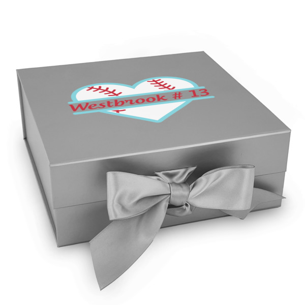 Custom Design Your Own Gift Box with Magnetic Lid - Silver