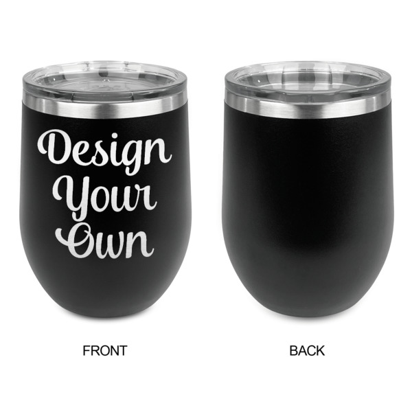 Custom Design - Stainless Wine Tumblers - Black - Single Sided - Approval