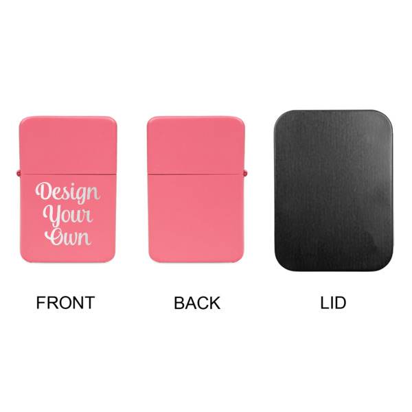 Custom Design - Windproof Lighters - Pink, Single Sided, No Lid - APPROVAL