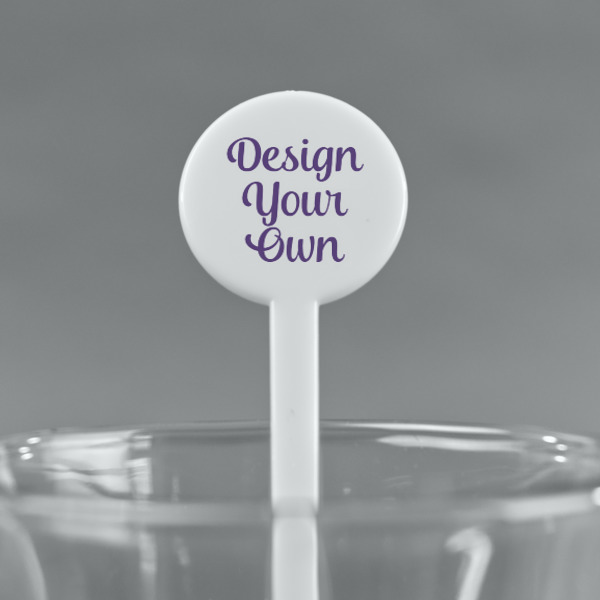 Custom Design - White Plastic 7" Stir Stick - Round - Main