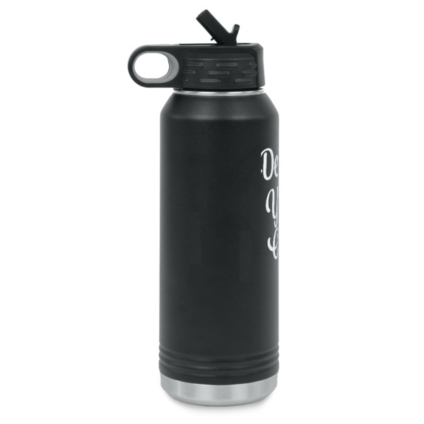 Custom Design - Laser Engraved Water Bottles - Front Engraving - Side View