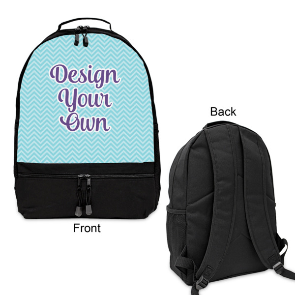 Custom Design - Large Backpack - Black - Front & Back View