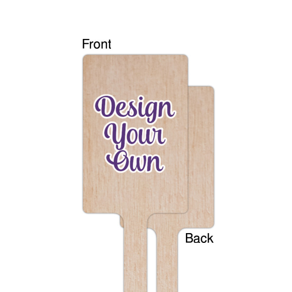 Custom Design - Wooden 6.25" Stir Stick - Rectangular - Single - Front & Back