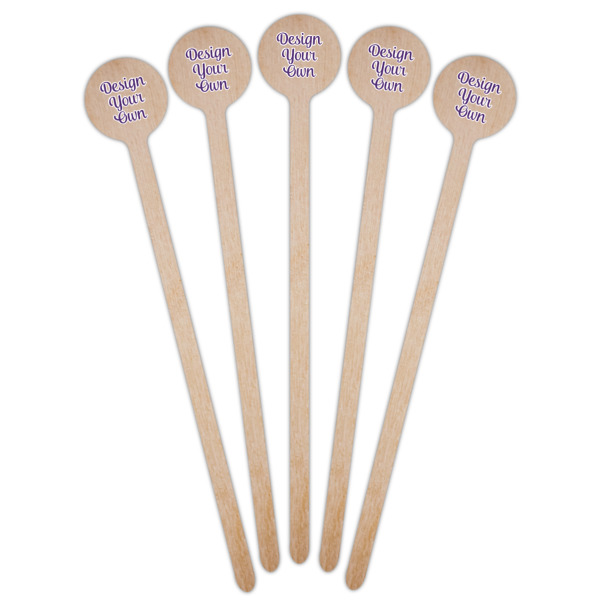 Custom Design - Wooden 6" Stir Stick - Round - Fan View