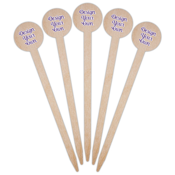 Custom Design - Wooden 6" Food Pick - Round - Fan View