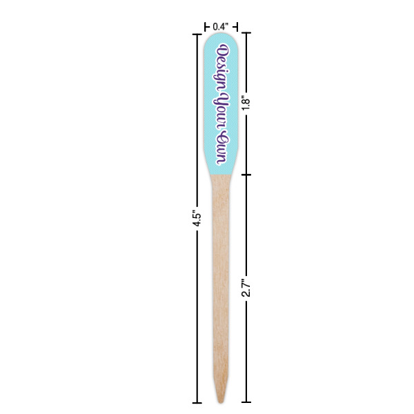 Custom Design - Wooden Food Pick - Paddle - Dimensions