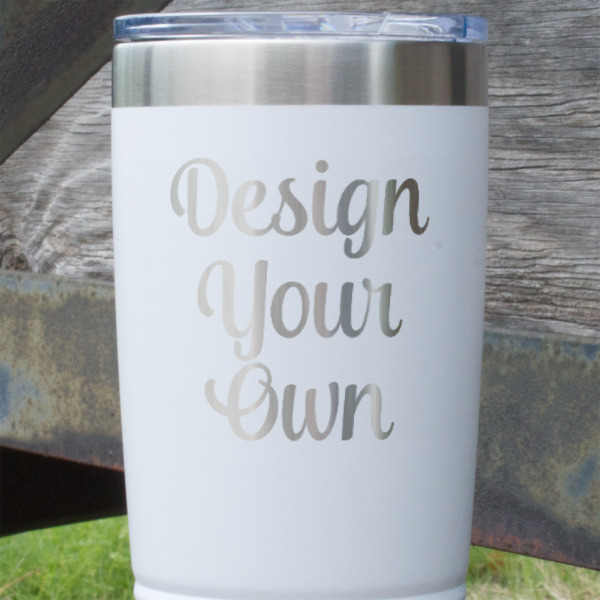 Custom Design - White Polar Camel Tumbler - 20oz - Close Up