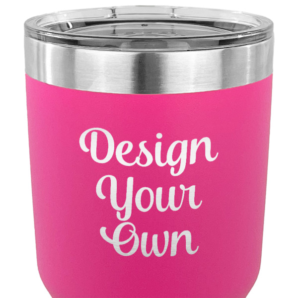 Custom Design - 30 oz Stainless Steel Ringneck Tumbler - Pink - CLOSE UP