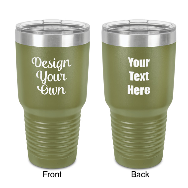 Custom Design Your Own 30 oz Stainless Steel Tumbler - Olive - Double-Sided