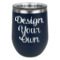 Design Your Own Stemless Stainless Steel Wine Tumbler - Navy - Single-Sided