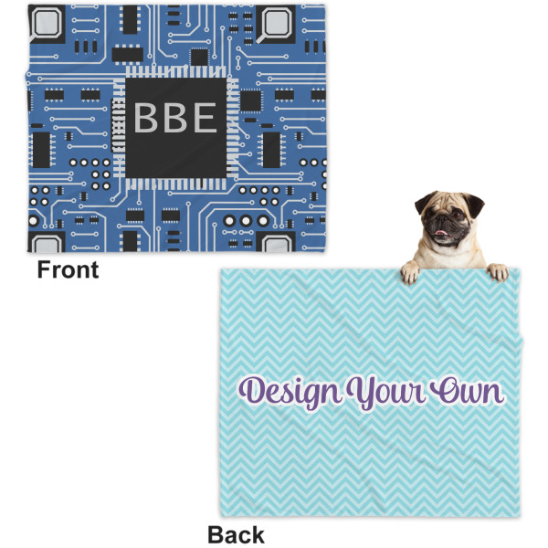 Custom Design - Microfleece Dog Blanket - Large- Front & Back