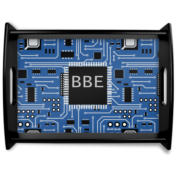 Custom Design Your Own Black Wooden Tray - Large