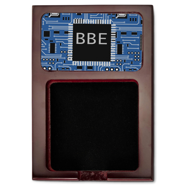 Custom Design - Red Mahogany Sticky Note Holder - Flat