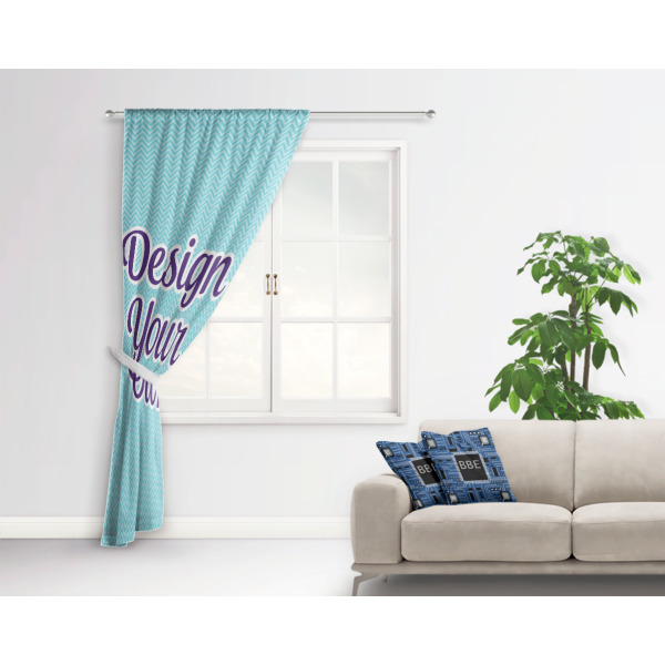 Custom Design - Curtain With Window and Rod - in Room Matching Pillow