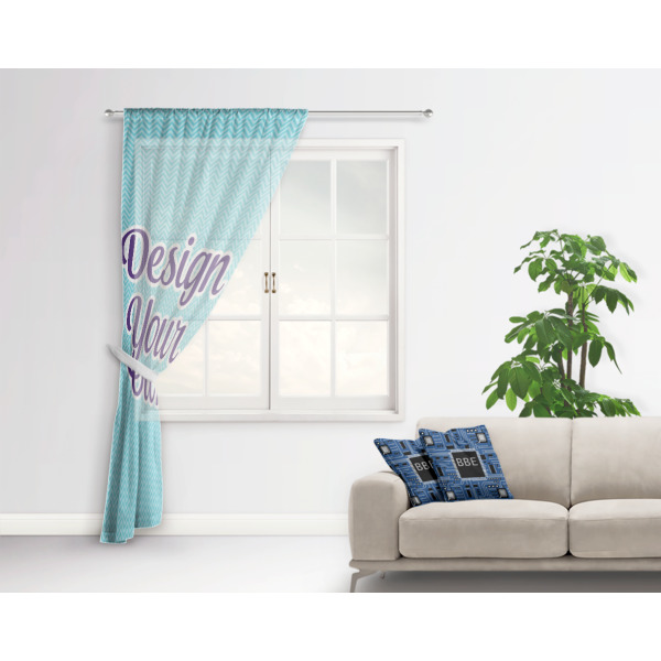Custom Design - Sheer Curtain With Window and Rod - in Room Matching Pillow