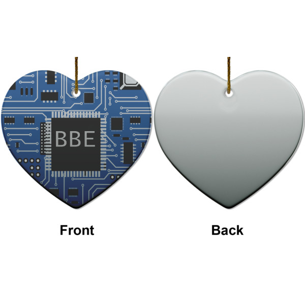 Custom Design - Ceramic Flat Ornament - Heart Front & Back (APPROVAL)