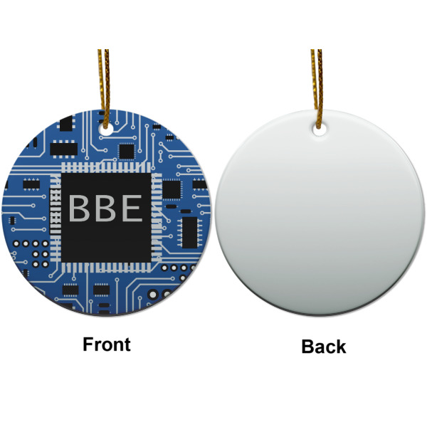 Custom Design - Ceramic Flat Ornament - Circle Front & Back (APPROVAL)