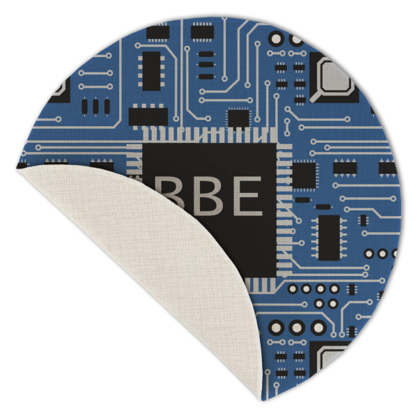 Custom Design - Round Linen Placemats - Front (folded corner single sided)